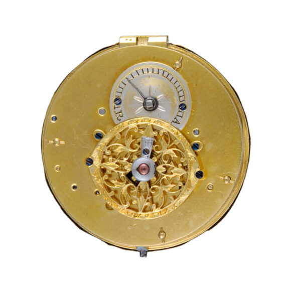 A Swiss verge in a three colour gold ruby set case Circa 1820 A Swiss verge in a three colour gold ruby set case Circa 1820