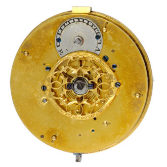 A Swiss verge with three colour gold dial and pearls Circa 1820