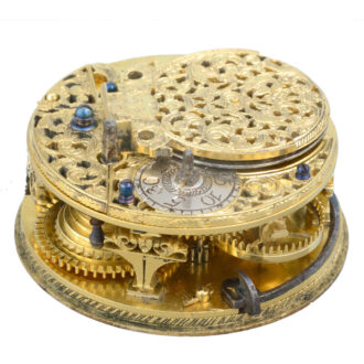 English silver champleve dial verge in silver pair cases Circa 1695