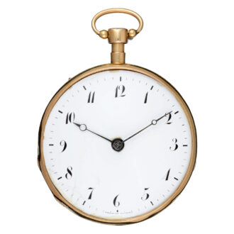 A French quarter repeating verge in a gold case Circa 1820