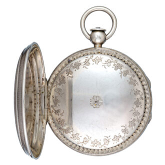 A French verge alarm in a silver gilt open face case Circa 1820