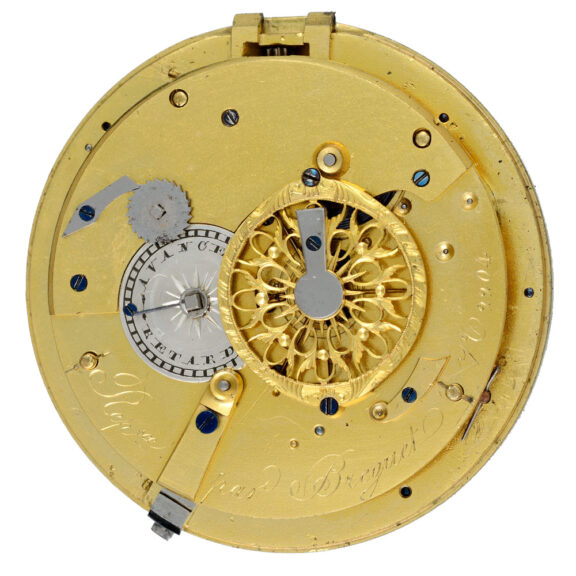 A French verge alarm in a silver gilt open face case Circa 1820 A French verge alarm in a silver gilt open face case Circa 1820