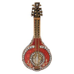A Swiss verge in a gold and enamel diamond set case Circa 1820