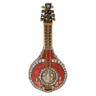 A Swiss verge in a gold and enamel diamond set case Circa 1820 A Swiss verge in a gold and enamel diamond set case Circa 1820