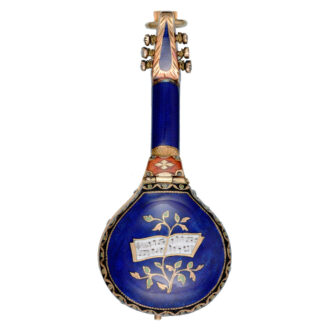 A Swiss verge in a gold and enamel diamond set case Circa 1820 A Swiss verge in a gold and enamel diamond set case Circa 1820