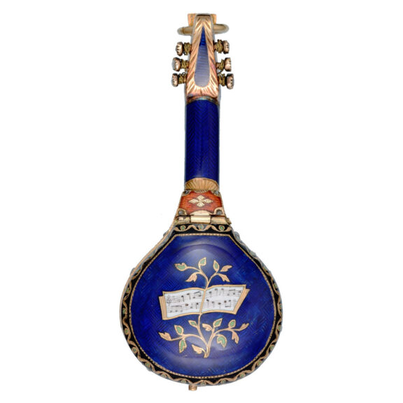 A Swiss verge in a gold and enamel diamond set case Circa 1820 A Swiss verge in a gold and enamel diamond set case Circa 1820