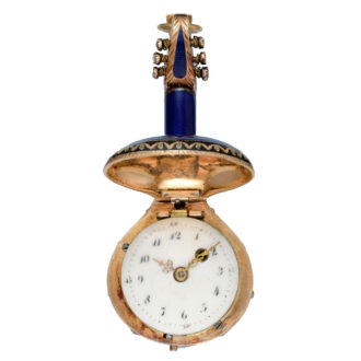 A Swiss verge in a gold and enamel diamond set case Circa 1820 A Swiss verge in a gold and enamel diamond set case Circa 1820