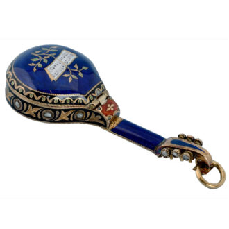 A Swiss verge in a gold and enamel diamond set case Circa 1820 A Swiss verge in a gold and enamel diamond set case Circa 1820