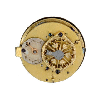 A Swiss verge in a gold and enamel diamond set case Circa 1820 A Swiss verge in a gold and enamel diamond set case Circa 1820