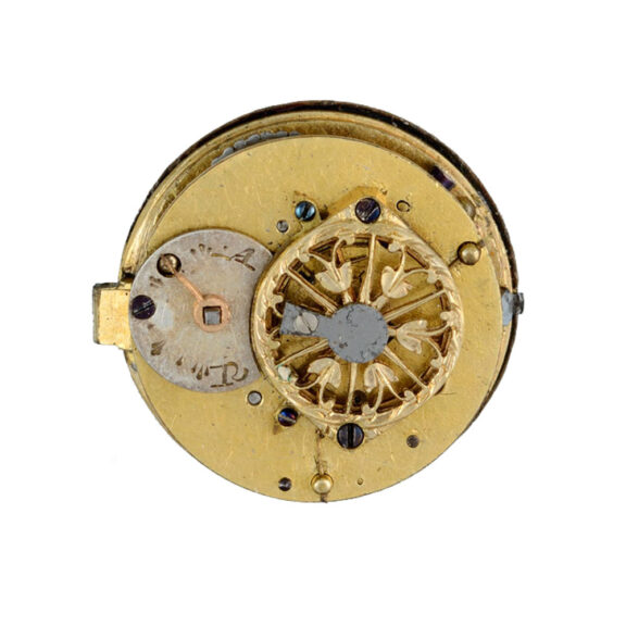 A Swiss verge in a gold and enamel diamond set case Circa 1820 A Swiss verge in a gold and enamel diamond set case Circa 1820