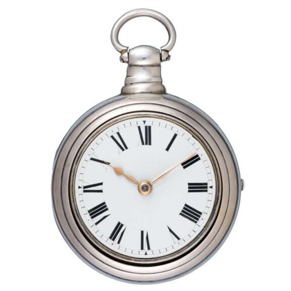 A very heavy English verge watch in pair cases Circa 1824