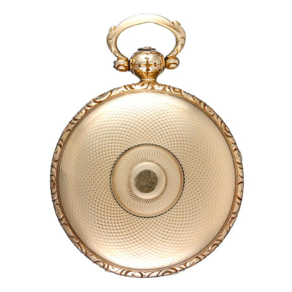 A Massey lever with decorative dial in a gold case Circa 1826 A Massey lever with decorative dial in a gold case Circa 1826
