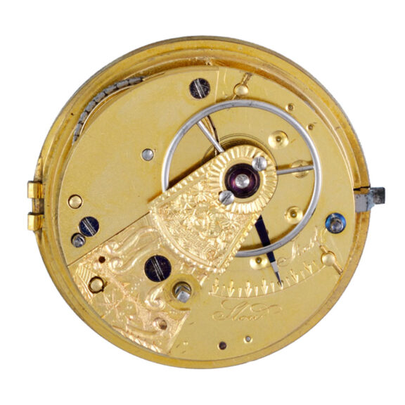 A Massey lever with decorative dial in a gold case Circa 1826 A Massey lever with decorative dial in a gold case Circa 1826