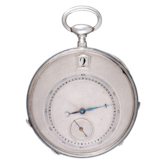 A slim French cylinder with silver digital hours dial Circa 1830 A slim French cylinder with silver digital hours dial Circa 1830