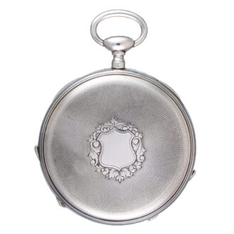A slim French cylinder with silver digital hours dial Circa 1830 A slim French cylinder with silver digital hours dial Circa 1830