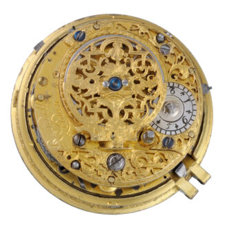 English silver champleve dial quarter repeater verge Circa 1700