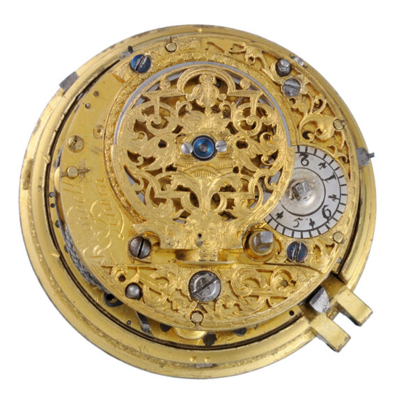 English silver champleve dial quarter repeater verge Circa 1700 English silver champleve dial quarter repeater verge Circa 1700