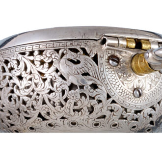 English silver champleve dial quarter repeater verge Circa 1700