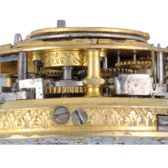 English silver champleve dial quarter repeater verge Circa 1700