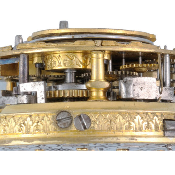 English silver champleve dial quarter repeater verge Circa 1700 English silver champleve dial quarter repeater verge Circa 1700