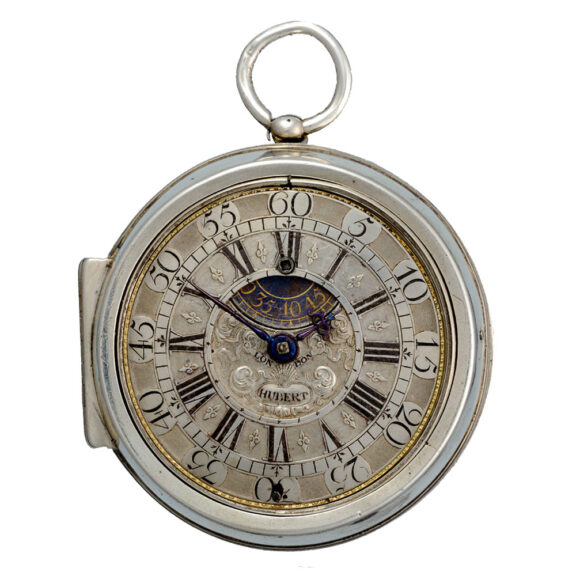Silver verge with champleve dial in silver pair cases Circa 1700