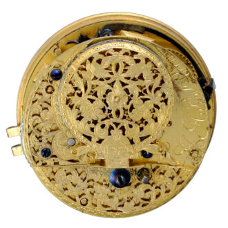 Silver verge with champleve dial in silver pair cases Circa 1700