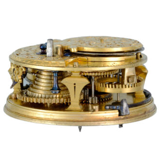 Silver verge with champleve dial in silver pair cases Circa 1700