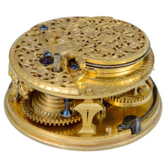 Silver verge with champleve dial in silver pair cases Circa 1700