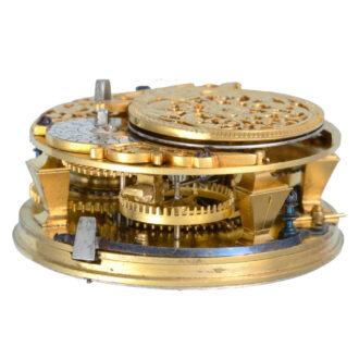 Silver champleve calendar dial in silver pair cases circa 1700