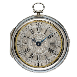 Pocket watch with silver champleve dial in pair cases circa 1700 Pocket watch with silver champleve dial in pair cases circa 1700
