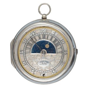 English silver mock pendulum sun and moon verge Circa 1700