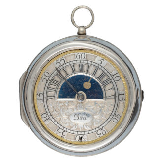 English silver mock pendulum sun and moon verge Circa 1700