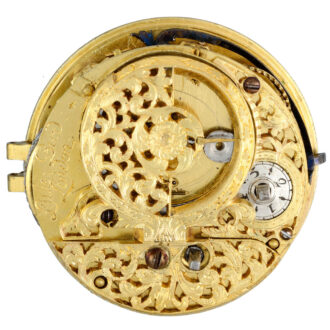 English silver mock pendulum sun and moon verge Circa 1700