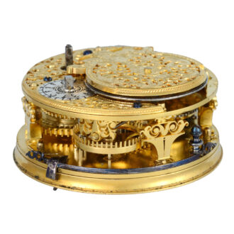 English calendar verge watch in gold pair cases Circa 1709