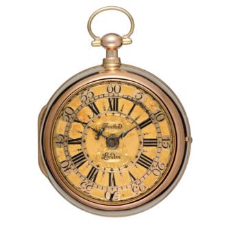 English verge with champleve dial in gold pair cases circa 1710