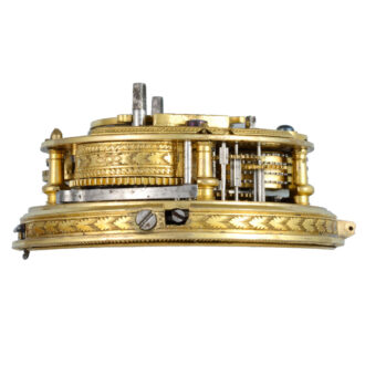 English clockwatch in gilt metal and underpainted horn Circa 1720