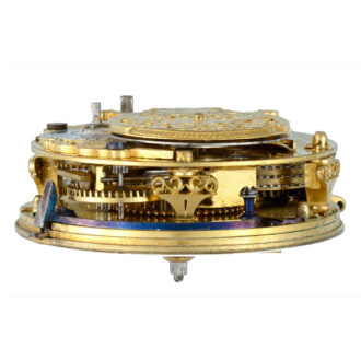 English verge pocket watch in gold repousse pair cases Circa 1722