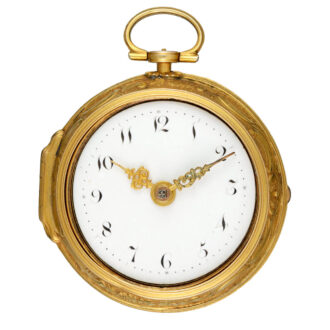 English verge pocket watch in gold repousse pair cases Circa 1722