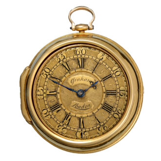 An verge by George Graham with gold champleve dial Circa 1724