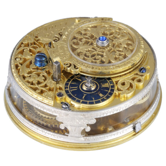 English gold verge pocket watch with glazed sides Circa 1725 English gold verge pocket watch with glazed sides Circa 1725