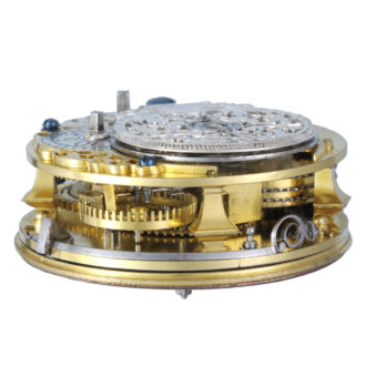 English verge pocket watch in gold pair cases circa 1727