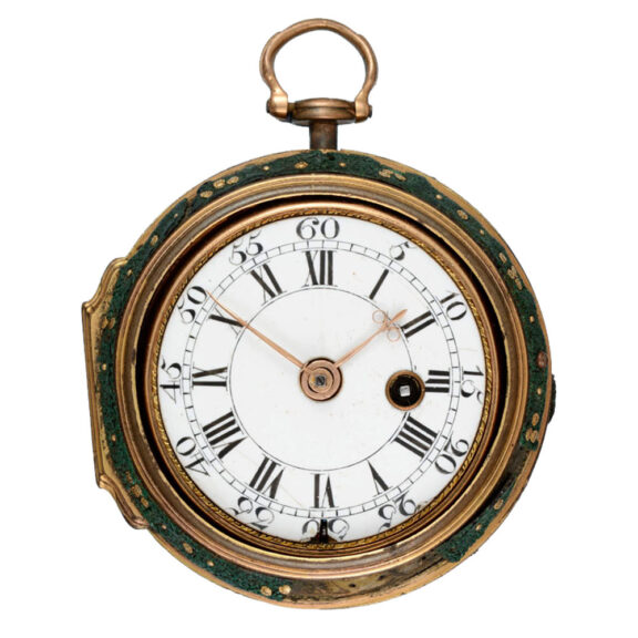 Cylinder George Graham in gilt and leather pair cases Circa 1727