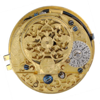 Early English silver champleve dial in silver pair cases Circa 1730