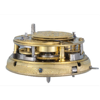 Repeating verge with champleve dial in silver pair cases Circa 1730