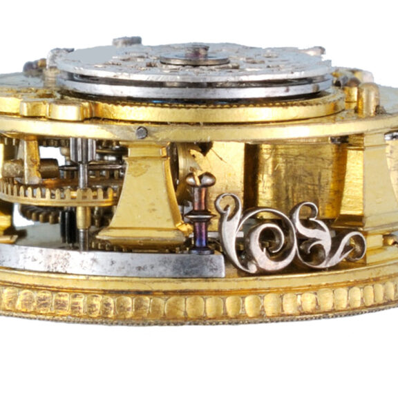 A small verge in a gold and enamel mounted agate case Circa 1740 A small verge in a gold and enamel mounted agate case Circa 1740
