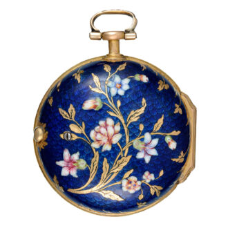 A small French lady's verge in an gold and enamel case Circa 1740