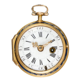 A small French lady's verge in an gold and enamel case Circa 1740