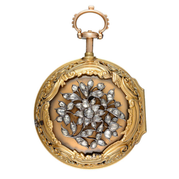 A English quarter repeating in diamond set gold and agate Circa 1750