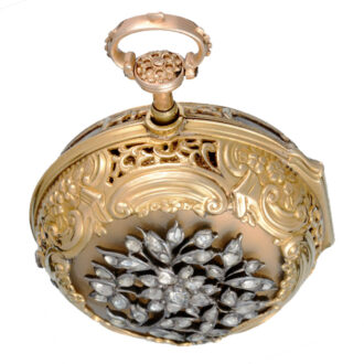 A English quarter repeating in diamond set gold and agate Circa 1750