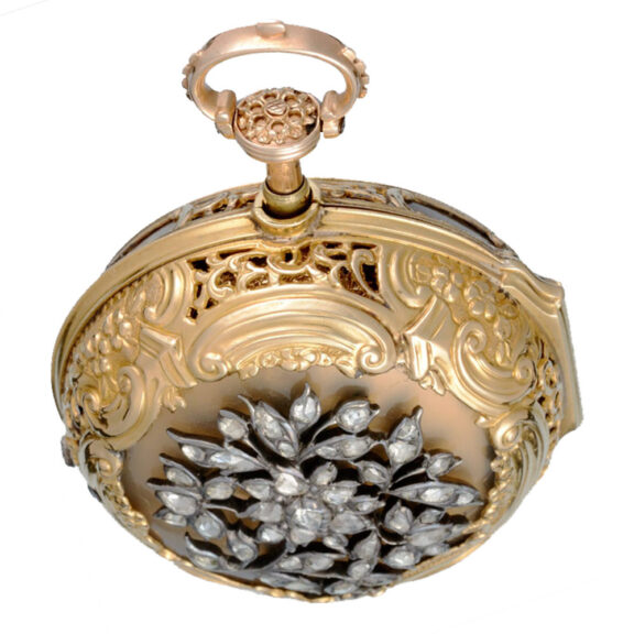 A English quarter repeating in diamond set gold and agate Circa 1750 A English quarter repeating in diamond set gold and agate Circa 1750